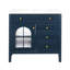 Lavabo de meuble-lavabo bleu 36 po avec lavabo intégré, poignées en métal et bande de capteur de mouvement durable à long terme, tiroir sophistiqué-130048062