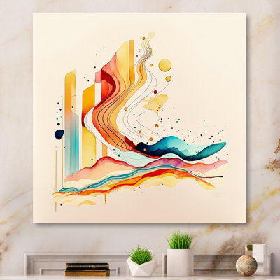 Mouvement aquarelle multicolore - décoration murale moderne en métal