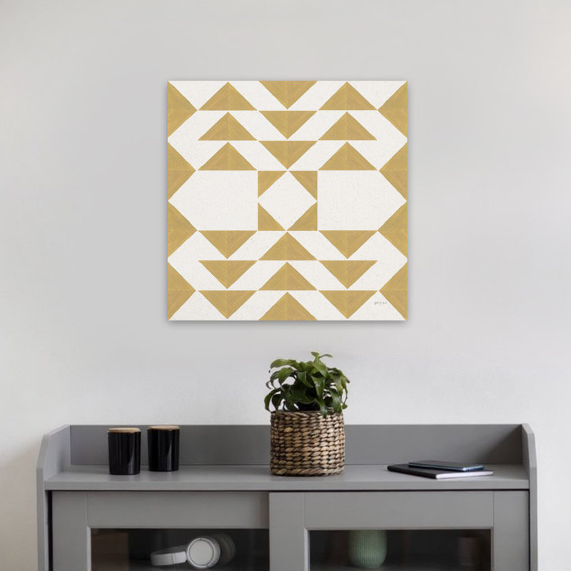 Art géométrique contemporain matelassé I, H 18 po x l 18 po