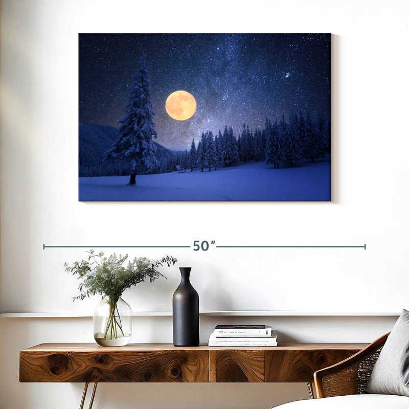 Lune jaune d'Alvord en hiver, H 26 po x l 39 po