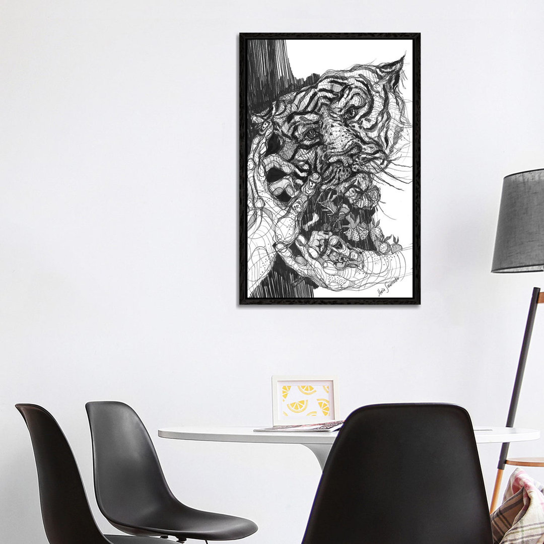 Tiger Zeichnung und Grafik von Maria Susarenko - Galerie-verpackte Leinwand Giclée