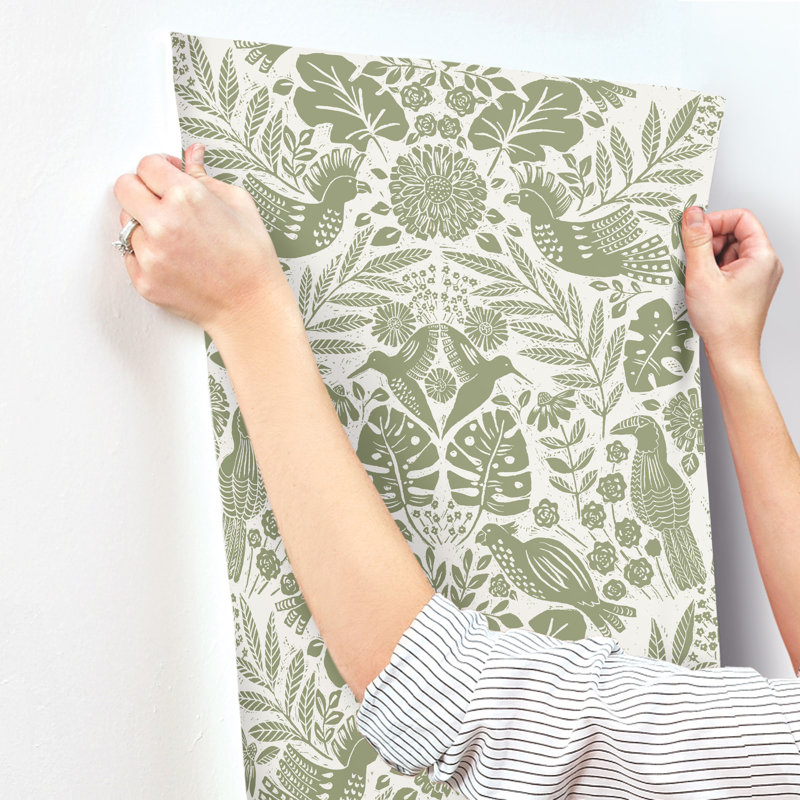 Nestle Floral Wallpaper Roll, Green