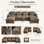 Ensemble de canapés modulaires en forme de U Celvarune Cloud pour 4 personnes avec 2 poufs amovibles, canapé d'angle extra large et profond en chenille moelleuse, coussins en mousse et ressorts, 4 coussins lombaires-410895116