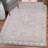 Emanuel Traditional Machine Woven Flatweave Grey and Thistle Area Rug with Non Skid Backing -2093375080