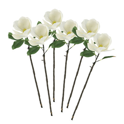 Almost-Real Magnolia Stems - Set of 6 - White