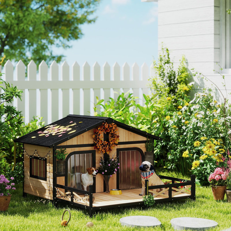 Niche pour chien en bois Campa, Chêne / gris charbon