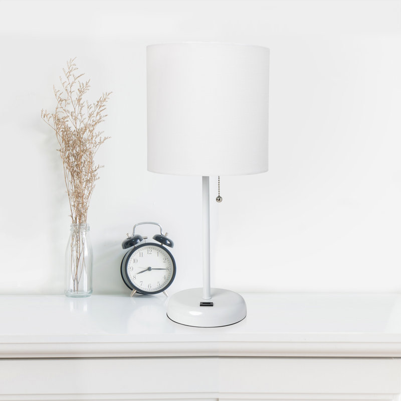 Delp Metal USB Table Lamp, No, White, White