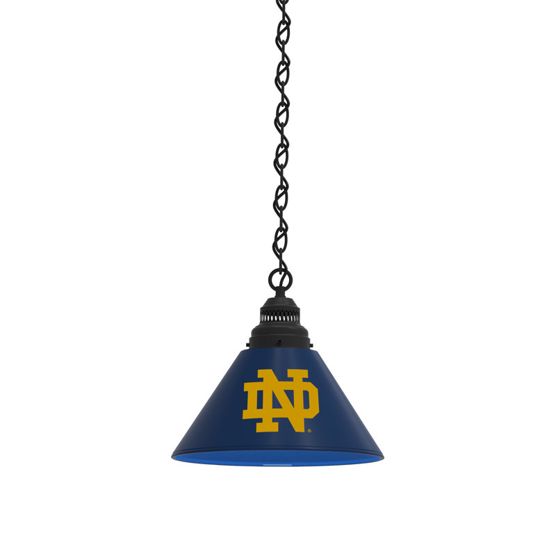 1 - Light Single Pendant, Black, Notre Dame Fighting Irish (ND)
