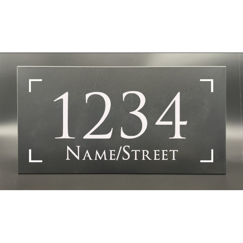 Panneau d'adresse en aluminium illuminé, Noir, Oui