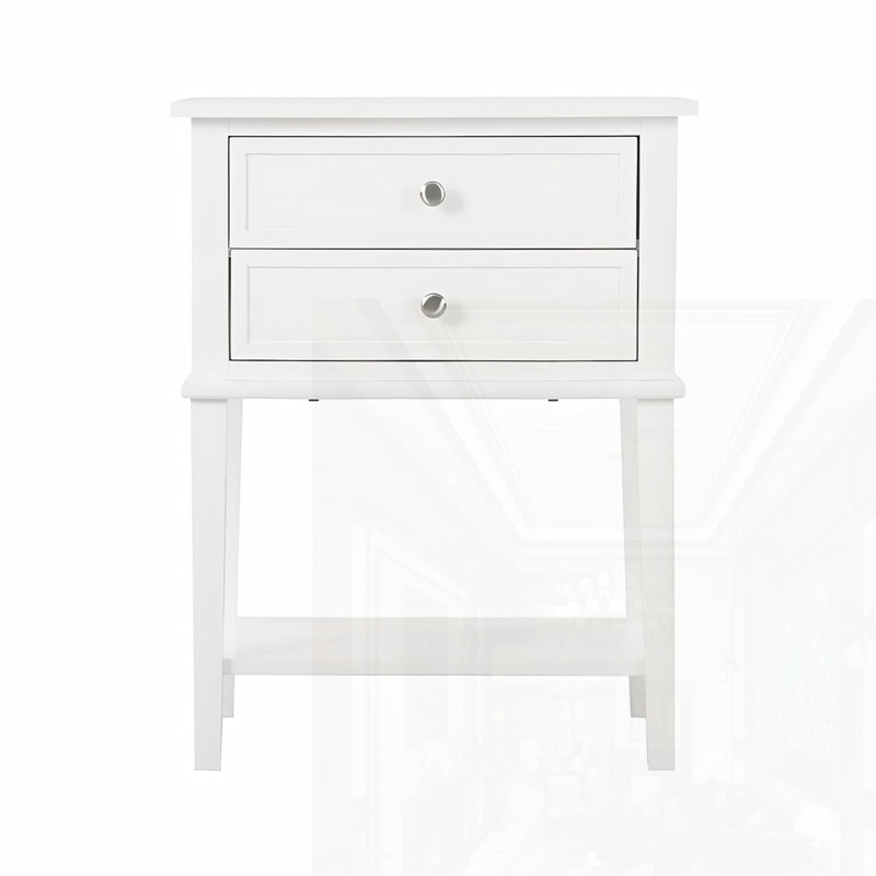 Table de chevet élégante, Blanc