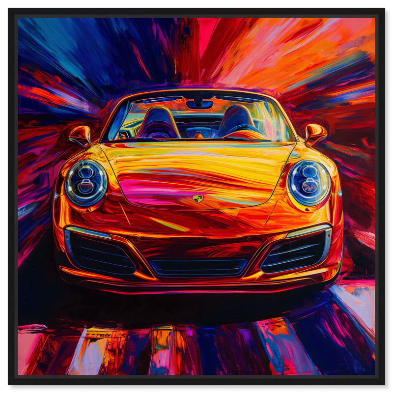 Art de graffiti sur toile, art rétro, H 41 po x l 41 po x P 1,8 po, Cadre flottant noir