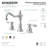 Kingston Brass Tudor Two-Handle 3-Hole Deck Mount Widespread Bathroom Faucet with Brass Pop-Up Drain-11174475
