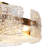 Modern Glam 15.5 in. Crystal Plating Brass 4-Light Semi-Flush Mount Light with Textured Glass Shades for Foyer, Bedroom