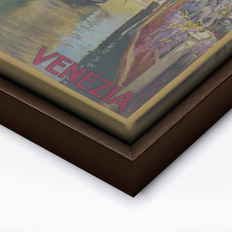 Canal de Venise No1, Affiche, 12"H x 16"W, Encadrement brun