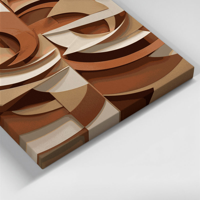 "Abstract Shapes" 83, art mural sur toile brune, H 10 po x l 8 po