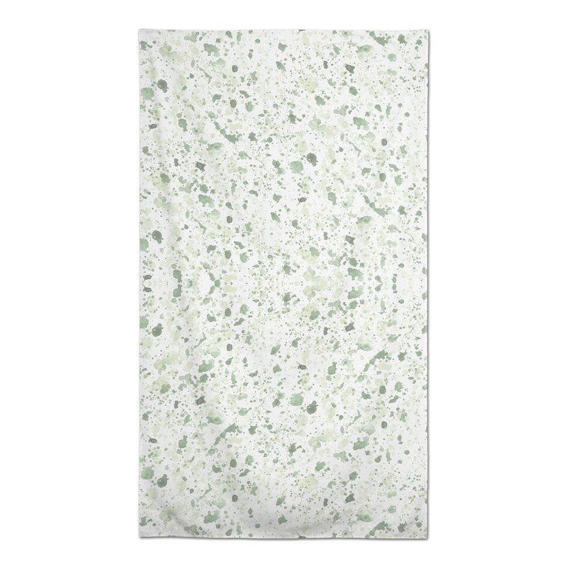 Ink Splatter Green 3 Tablecloth, Green