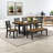 Modern Farmhouse Black & Brown Wooden Bench - Space-saving Backless Seat For Dining Room