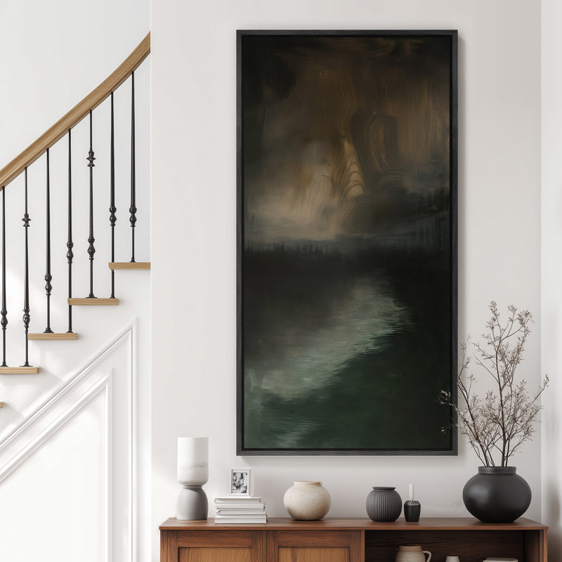 Très grand art mural rétro encadré pour art classique, H 60 po x l 30 po, Noir