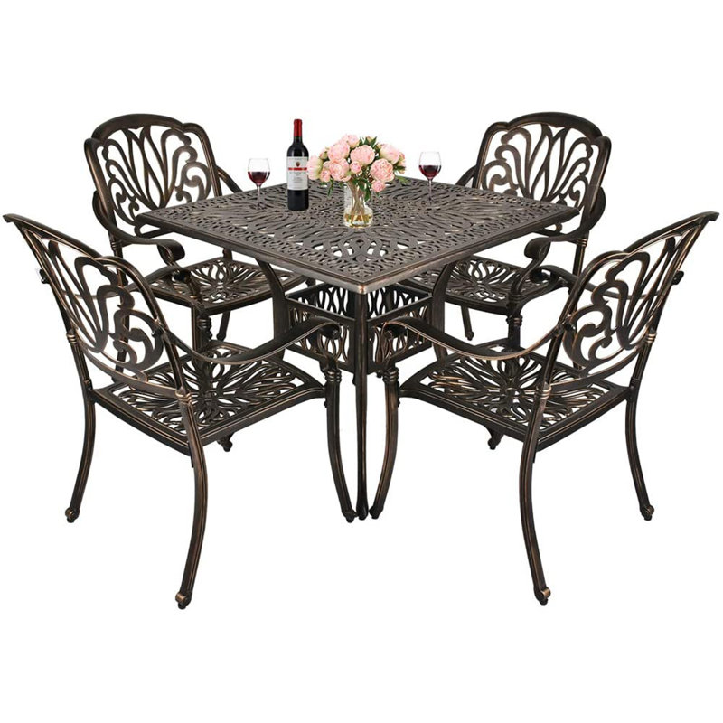 Leasure 4 - Person Patio Dining Set with Square Table