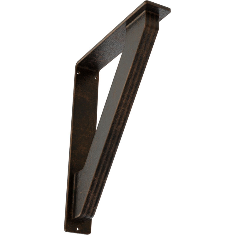 Support traditionnel en fer forgé, Bronze vieilli, H 12 po x l 2 po x P 10 po