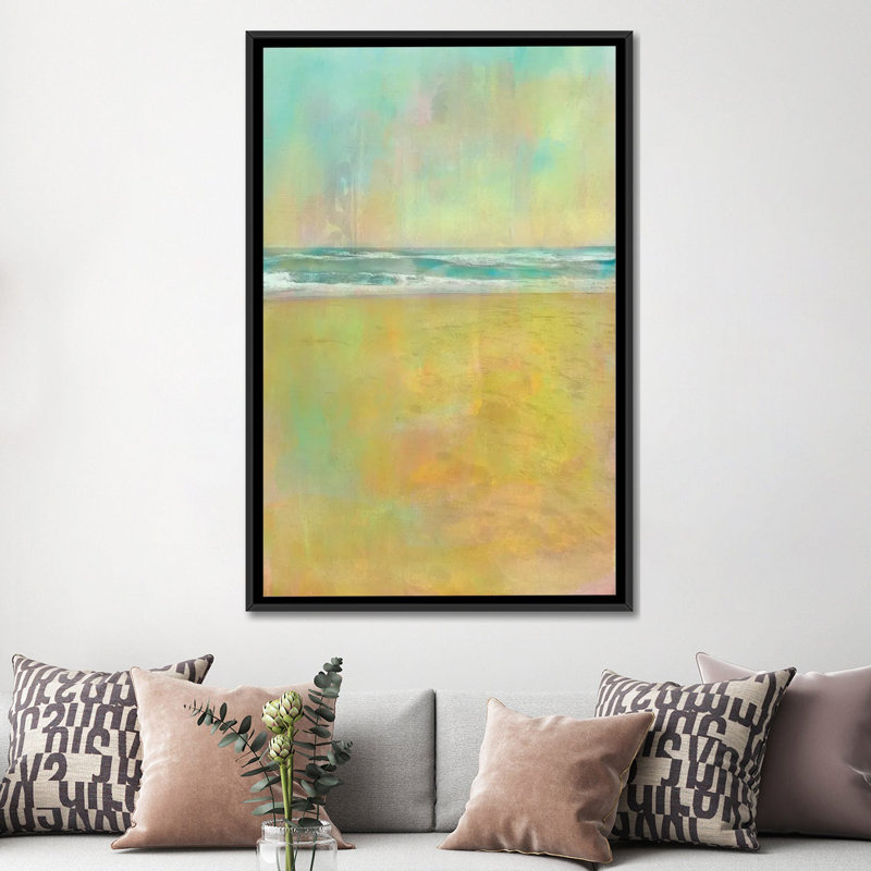 «Summer Souvenir II», reproduction sur toile tendue, H 26 po x l 18 po x P 1,5 po, Toile encadrée noire, Pas de tapis