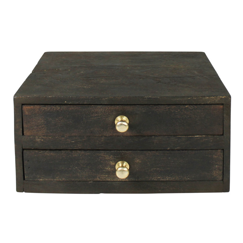 Commode de rangement 2 tiroirs Mijash