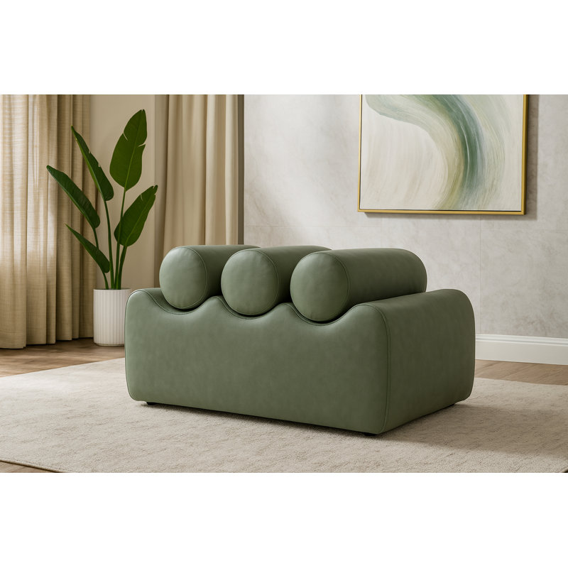 Banc en cuir Rumble Vegan, H 16,5 po x l 32 po x P 22 po, Cuir végétalien vert