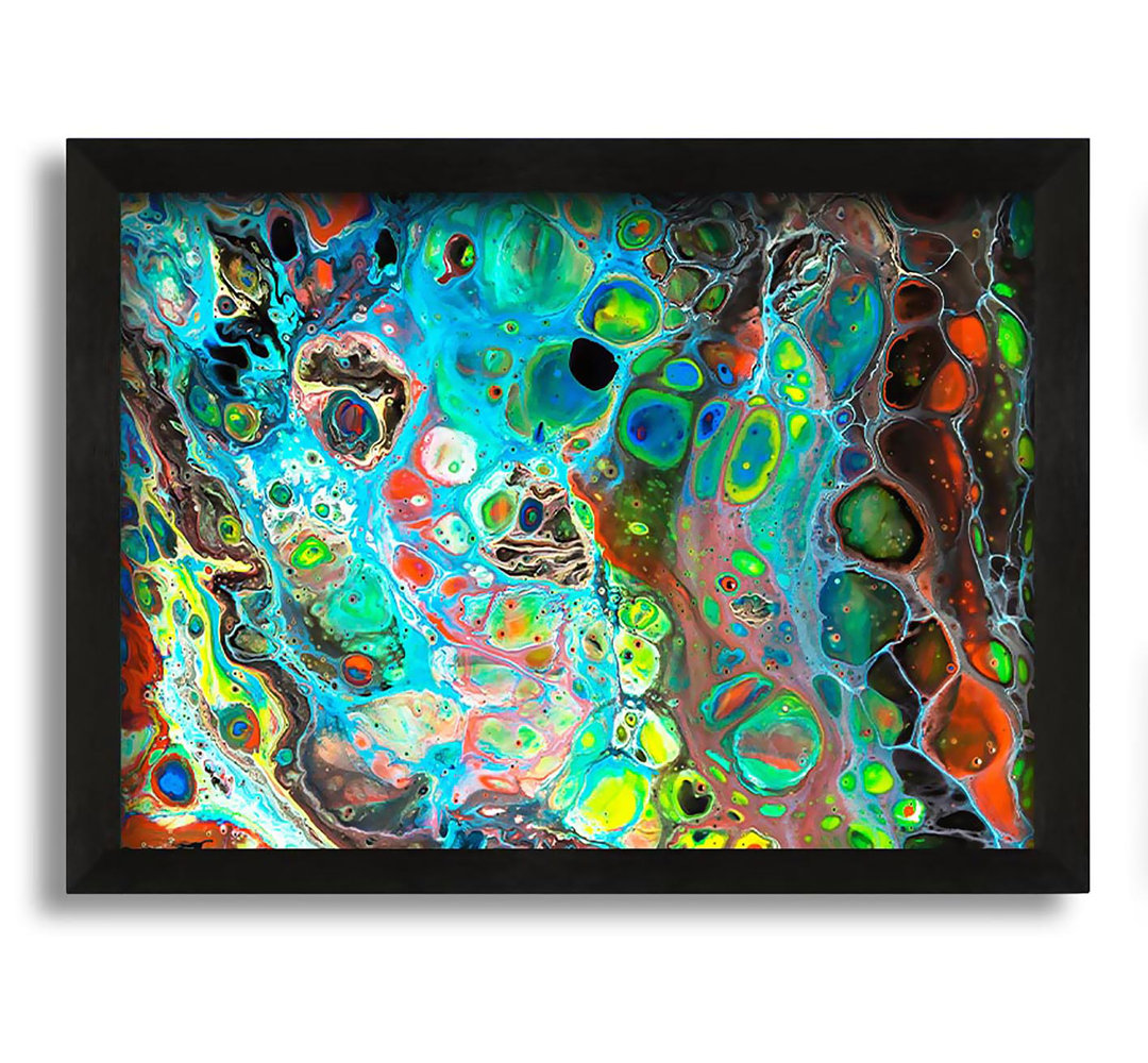 Gerahmtes Leinwandbild Neon Splash Oil Paints