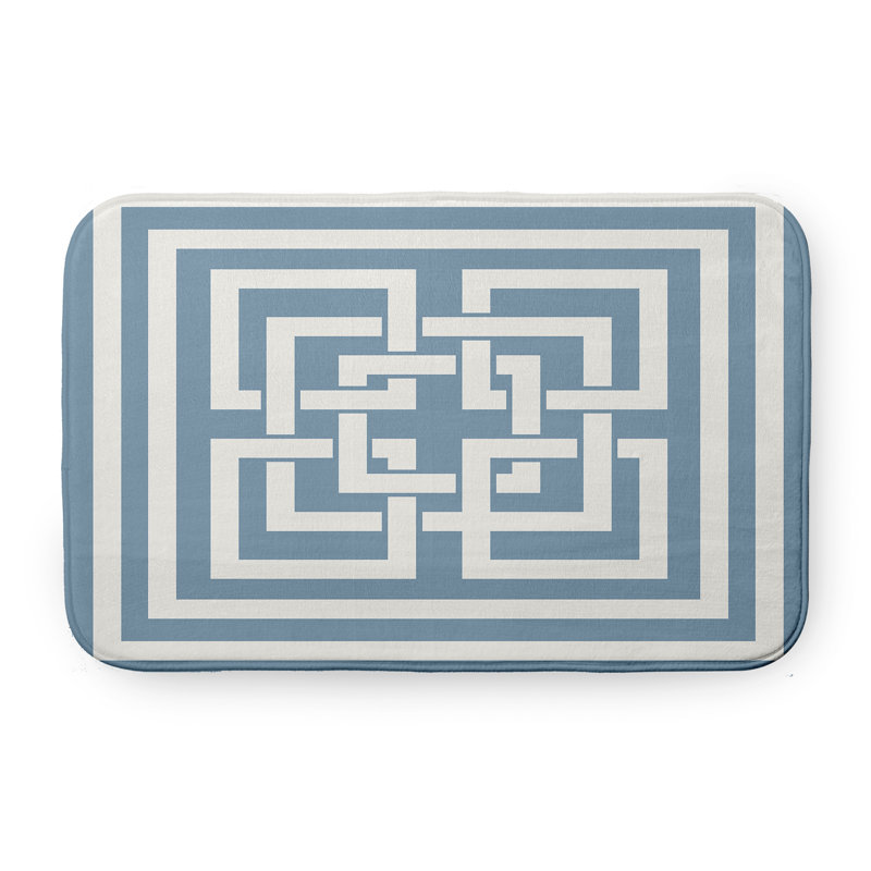 Microfiber Non-Slip Bath Mat, 17" W x 24" L, Blue