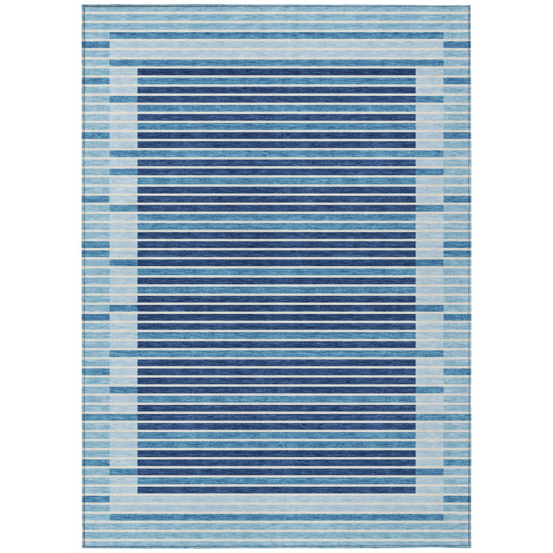 Tapis intérieur / extérieur bleu Graphyne , 5 pi x 7 pi 6 po
