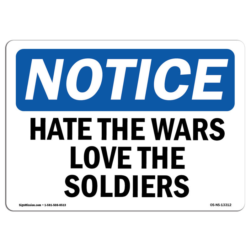 Signe «Hate the Wars Love the apprivoisés»