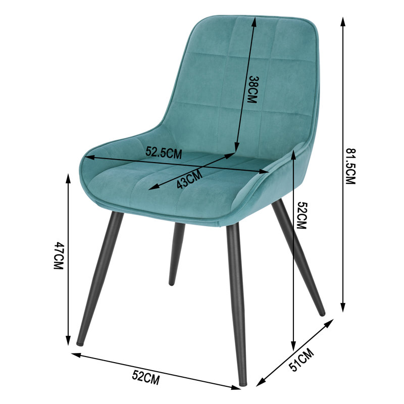 Aftinia Upholstered Dining Chair, Turquoise
