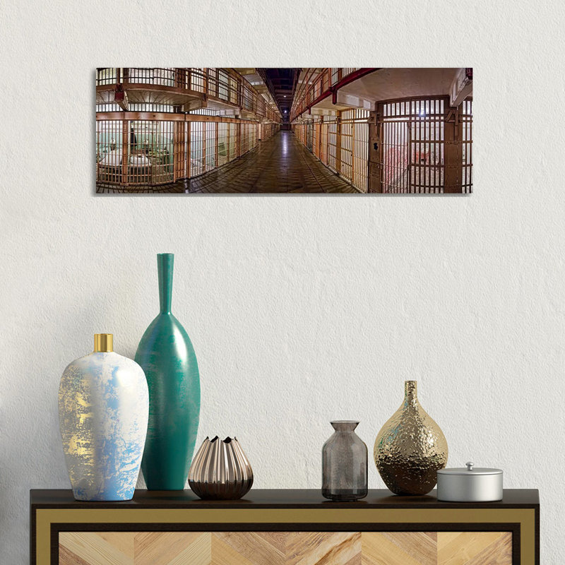 Corridor Of A Prison, Alcatraz Island, San Francisco, California, USA - Wrapped Canvas Panoramic Print