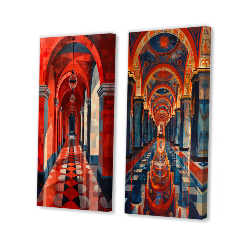 Ensemble de 2 pièces d'art mural, Ne s’applique pas, Toile tendue sur cadre, H 28 po x l 24 po
