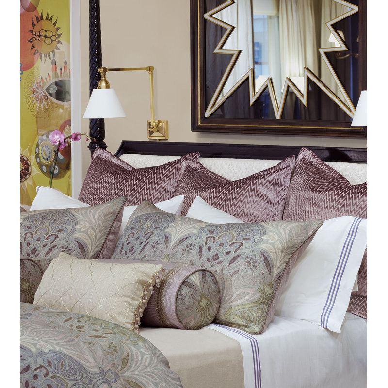 Evie Embroidered Reversible Throw Pillow