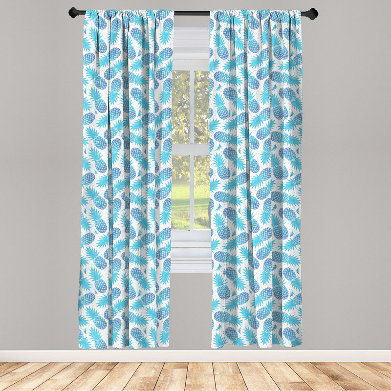 Pineapple Semi-Sheer Rod Pocket Sliding Panel, 28" x 95"