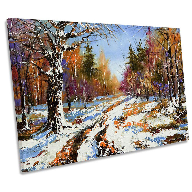 Winter Forest Abstract Landscape - Wrapped Canvas Print, 30.5cm H x 45.7cm W x 2cm D