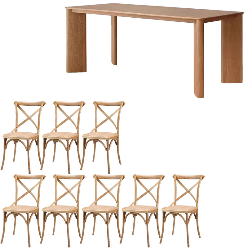 Ensemble de table de salle à manger simple en bois massif de style nordique, H 29,5 po x L 78,7 po x l 35,4 po