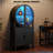  Rounded Wine Bar Cabinet With Led Lights, 65" Tall Storage Cabinet With Glass Doors & Shelves, Modern Liquor Coffee Bar Cabinet With Human Body Sensor For Kitchen, Living Room, Black