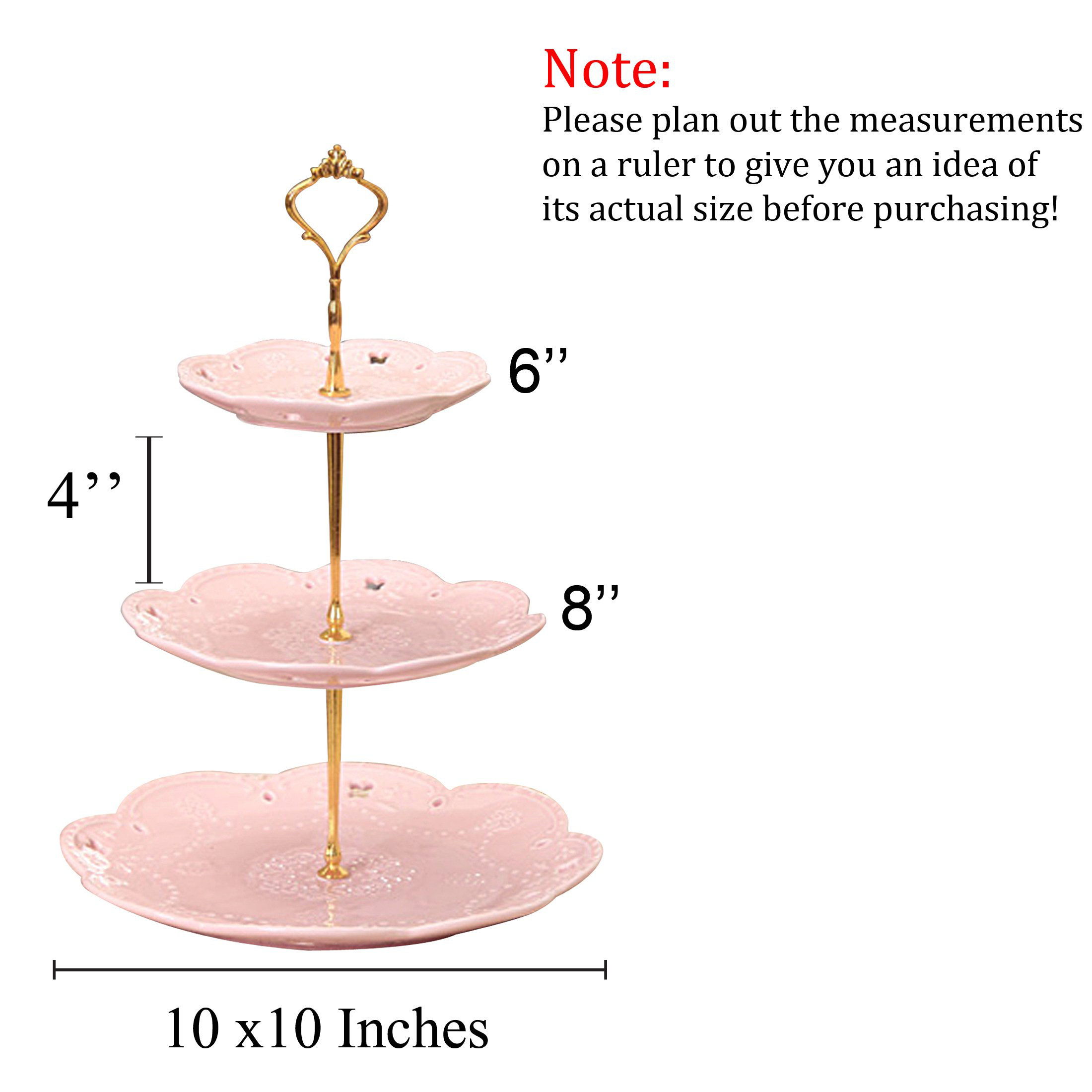 Pink Cake Riser Rosdorf Park 3-Tier Pink Porcelain Cake Stand/Cupcake Stand/Dessert ...
