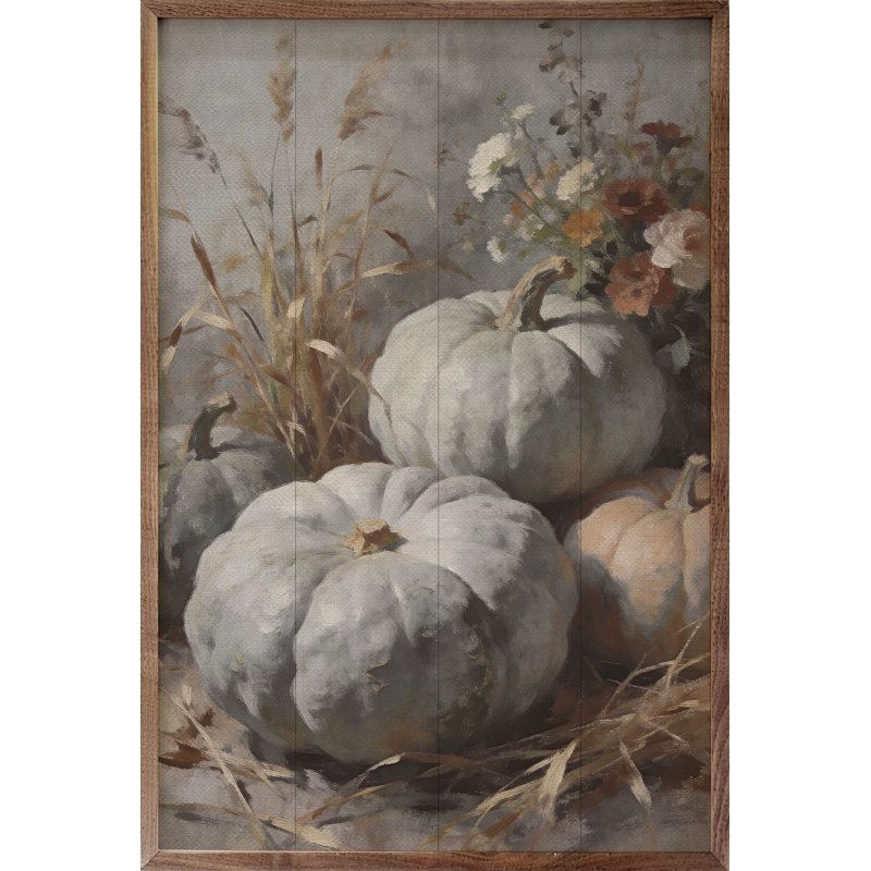 Soft Gray Heirloom Pumpkins, 24" H x 16" W