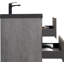 Meuble-lavabo flottant 36 po avec lavabo, meuble-lavabo mural moderne avec lavabo à quartz noir et tiroirs à fermeture en douceur, série EDI gris ciment 24V12-36GR