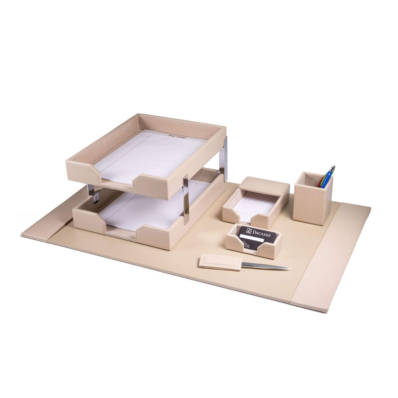 Cateria Leather Desk Organizer Set