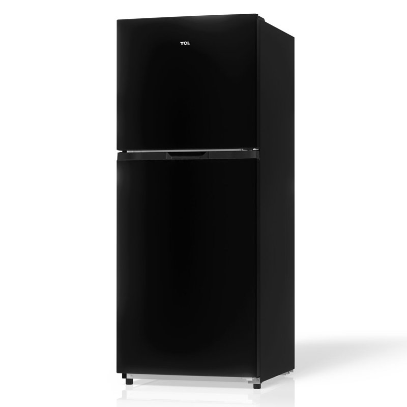 TCL 10.1 Cu. Ft. Double Door Refrigerator Black with Freezer, Black