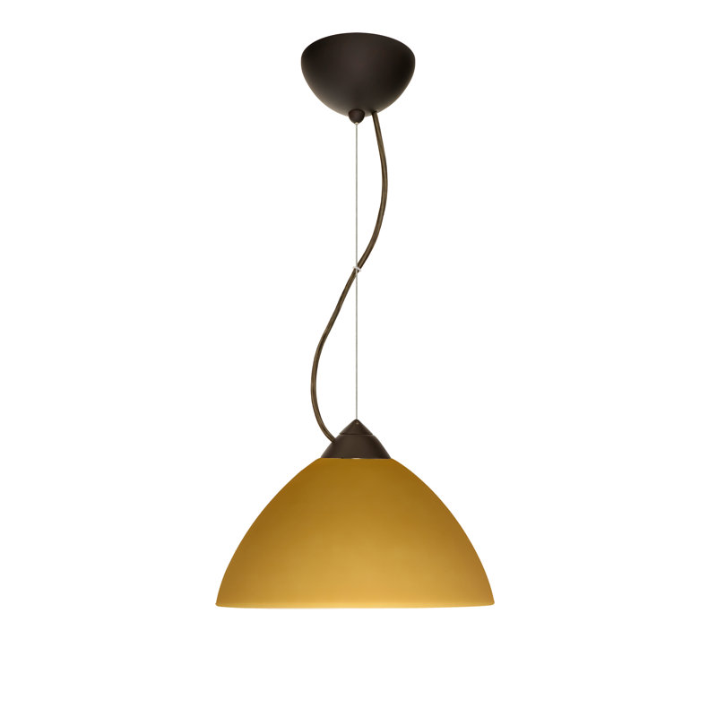 Tessa 1 - Light Single Pendant, Red Matte, Bronze, LED