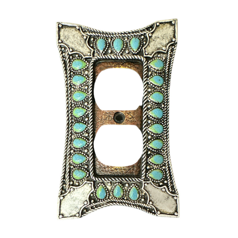 Luminaire suspendu turquoise en cuir de polyrésine 1 prise murale / plaque murale