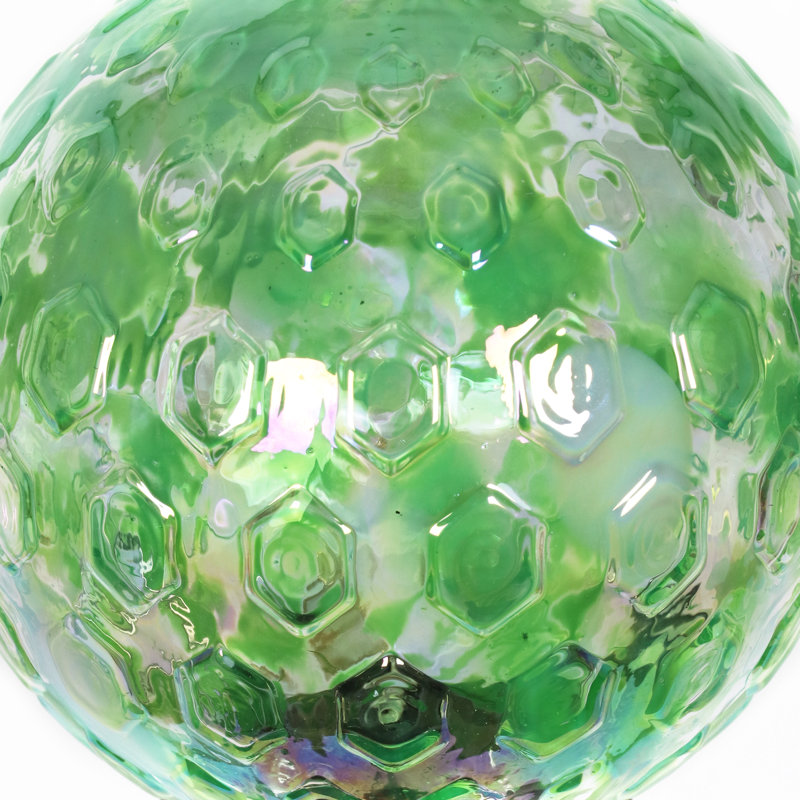 Piquet de jardin solaire en verre nid d'abeille perlé, Vert