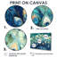 «Blue and Green Peacock Feather Collage III», art mural oiseau - ensemble de 3-571088143-571088133-571088131