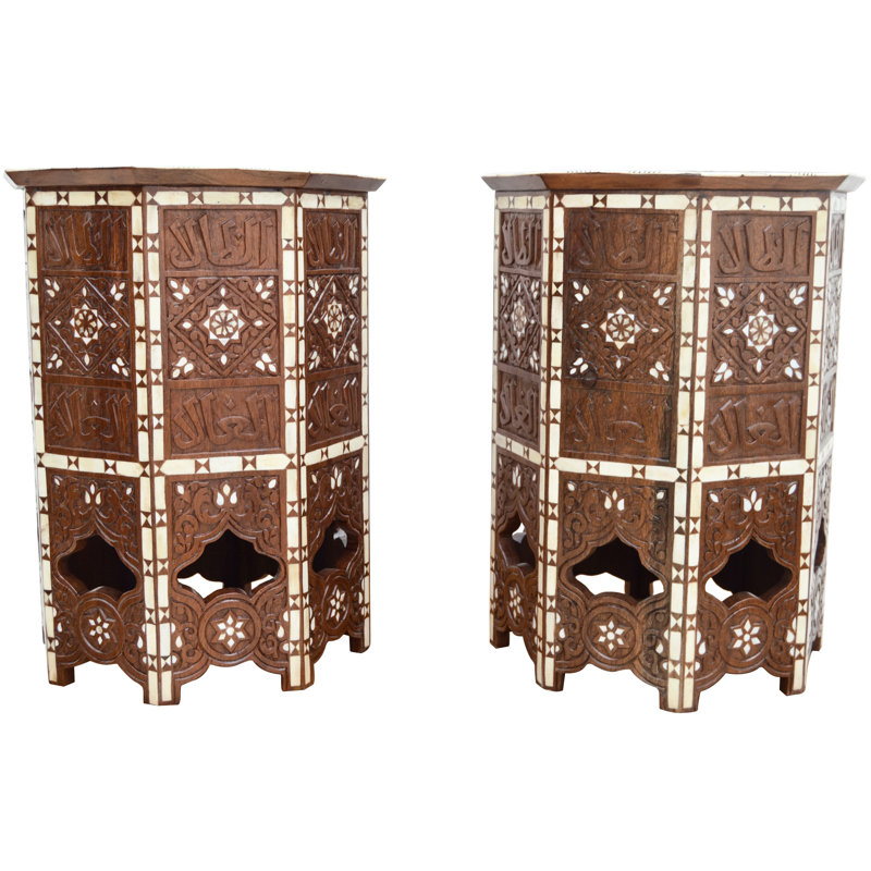 Syrian Glass End Table, Brown