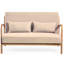 2 chaises avec base en bois massif - Design, tissu en lin, rembourrage en éponge haute, beige, 44,85 po Profondeur x 28,95 Largeur 29,1 Hauteur Cadre, Revêtement,